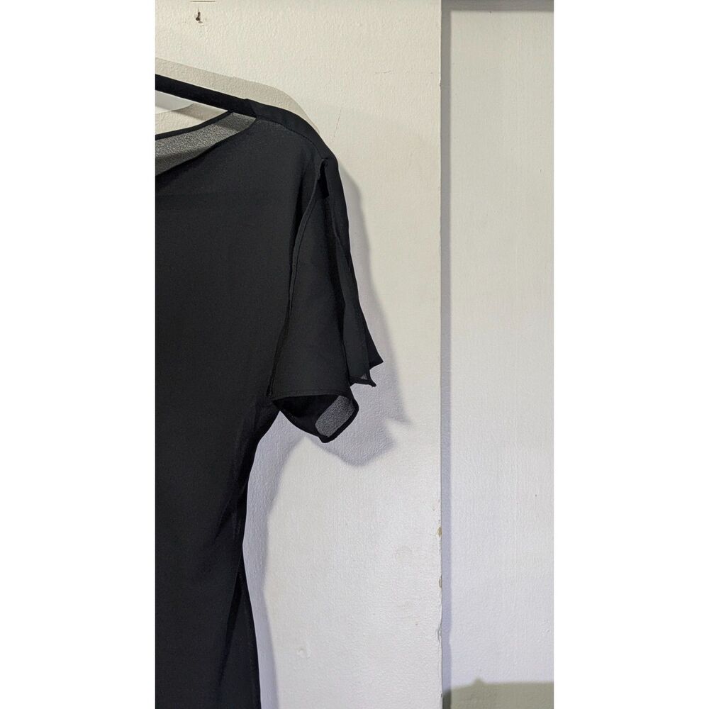 Shear Black Cover Up Split Sleeve Slip On Dress sz. M - Picture 4 of 5